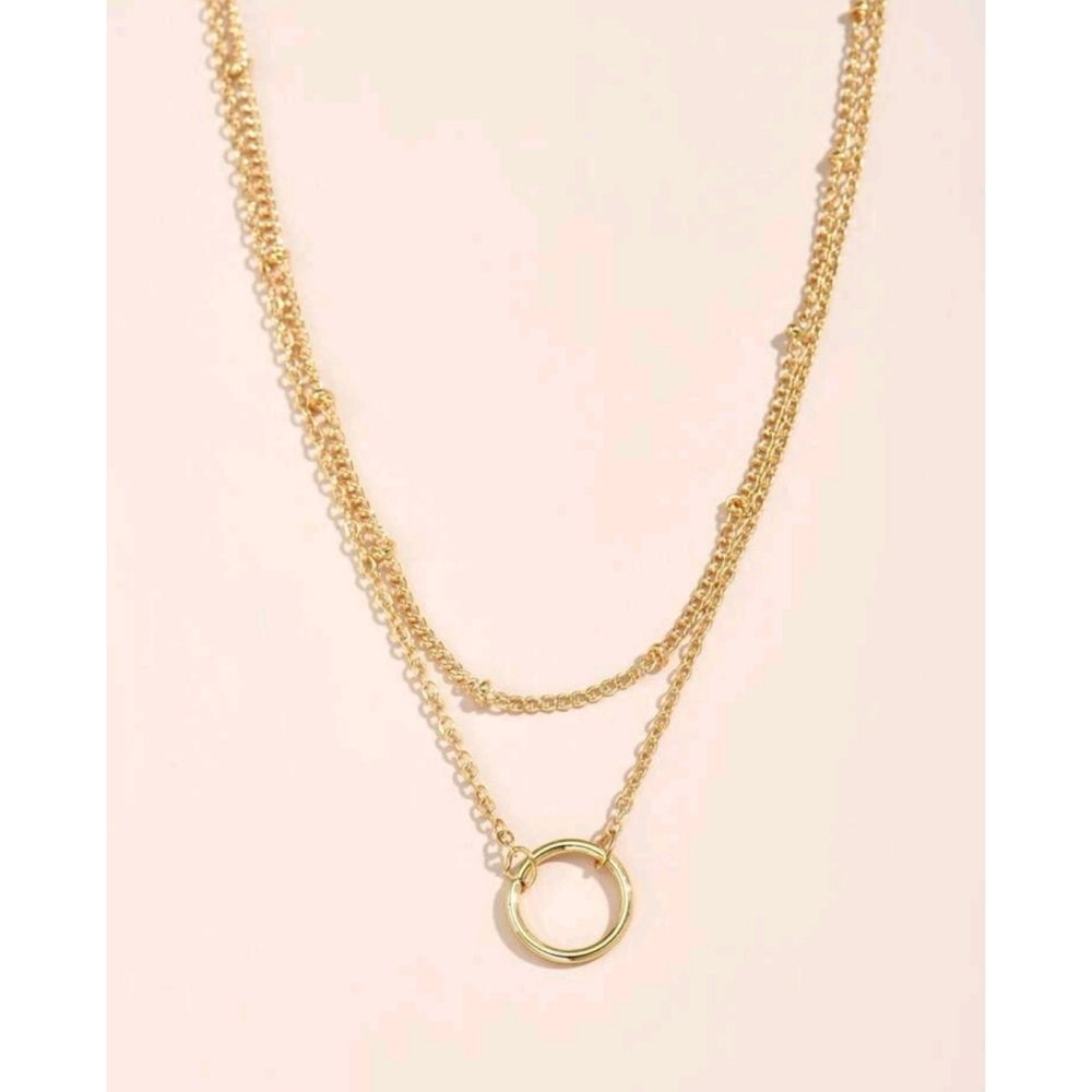 Anthropologie Sage Minimalist Dainty Trendy Layered Gold Necklace